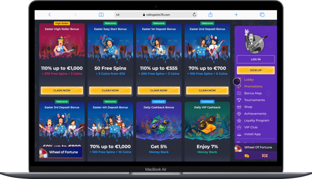 rolling slots bonus